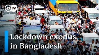 Bangladesh Tens of thousands flee Dhaka amid COVID surge  DW News [upl. by Derek]