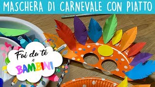 Maschera di Carnevale con piatto di carta  Tutorial [upl. by Runkel]