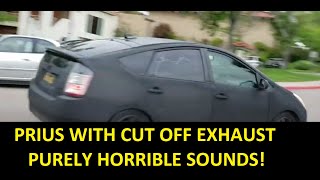 Prius with stolen catalytic converter exhaust sound [upl. by Atirma]