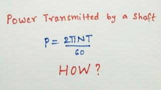 Formula for power transmitted by the shaft [upl. by Arodnahs]