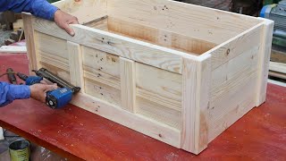 Great Idea On Pallet Woodworking Project  How to Make A Storage Chest From Recycled Wood [upl. by Yrram994]