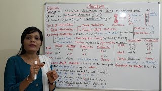 Class 29  Mutation Part 01  Introduction to Mutation and Types  Point amp Frameshift Mutation [upl. by Goodhen402]