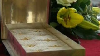 Vatican displays reputed bones of St Peter [upl. by Averill]