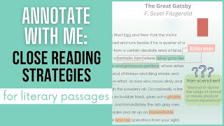 Annotate With Me Close Reading Strategies for Literary Passages [upl. by Tewfik449]