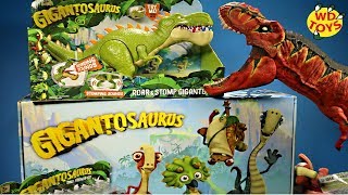 GIGANTOSAURUS VS TREX Huge Box New Dinosaur Adventure Toys Vs Jurassic World Dino Toys [upl. by Cosette]