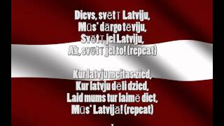 Latvian National Anthem with Lyrics [upl. by Silsbye]