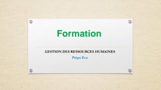 Gestion des Ressources humaines  La formation [upl. by Anua]