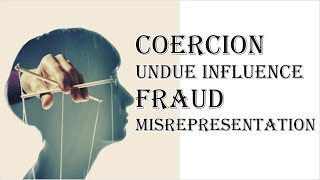 Coercion Undue Influence Fraud Misrepresentation  Indian Contract Act 1872  Law Guru [upl. by Ferdie]