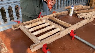 Amazing Woodworking Ideas Rustic  How To Make Outdoor Chair From The Rustic Wooden Slats [upl. by Etteraj]