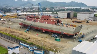 Fragata Tamandaré  Estaleiro ThyssenKrupp Brasil Sul  Itajaí SC [upl. by Oinoitna]