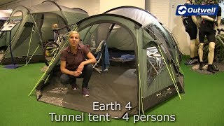 Outwell Earth 4 Tent 2018  Innovative Family Camping [upl. by Ecirtael]