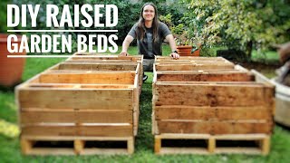 DIY  Raised Garden Beds made with Pallets [upl. by Annahpos453]