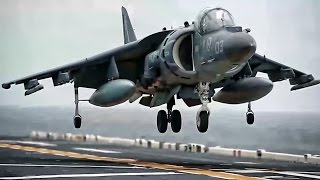 Marine Corps Harriers • Shipboard Takeoffs amp Landings [upl. by Ardath]