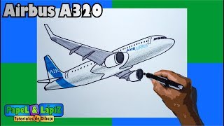 Aprende a dibujar un avión Airbus A320 paso a paso [upl. by Clay]