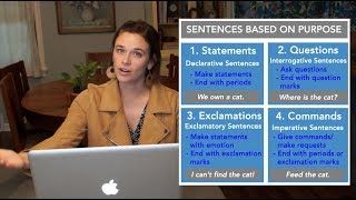 4 Sentence Types Declarative Interrogative Exclamatory amp Imperative [upl. by Olathe779]