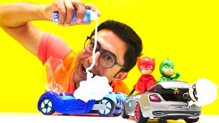 Pijamaskeliler oyuncakları Nail Baba ile tamircilik oyunu PJ Masks aracı [upl. by Eelanej]