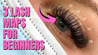 3 EASY LASH MAPS FOR BEGINNERS  CAT EYE DOLL EYELASH EXTENSIONS [upl. by Nnylorac]