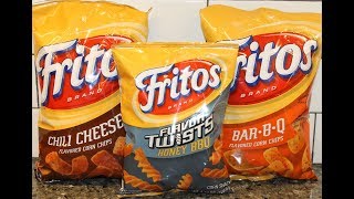 Fritos Chili Cheese BBQ and Honey BBQ Flavor Twists Review [upl. by Severn]