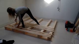 Pallet bed frame  DIY [upl. by Bea]