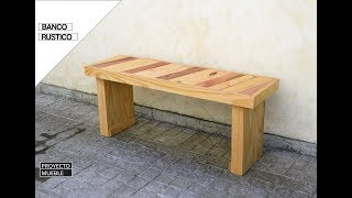 Banco Rustico con Madera Reciclada Rustic Bench [upl. by Stroud225]