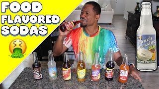 TRYING WEIRD FOOD FLAVORED SODAS  Taste Test  Alonzo Lerone [upl. by Noired]