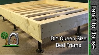 Queen Size Bed Frame DIY [upl. by Emmi452]