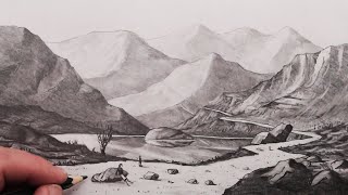 How to Draw a Landscape using Atmospheric Perspective [upl. by Goodman]