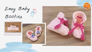 Very Easy Crochet Baby Booties for BEGINNERS  Newborn to 1 year [upl. by Jemimah]