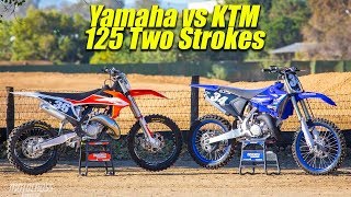 2020 Yamaha YZ125 VS KTM 125SX Two Stroke  Motocross Action Magazine [upl. by Salangi]