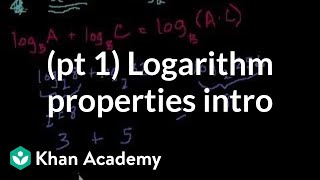 Introduction to logarithm properties  Logarithms  Algebra II  Khan Academy [upl. by Bryon4]