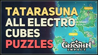 All Tatarasuna Electro Cubes Stone Puzzles Genshin Impact [upl. by Ilrebmyk]