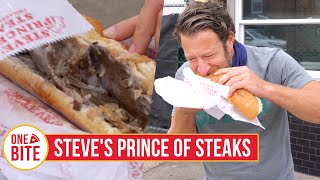 Barstool Cheesesteak Review  Steves Prince of Steaks Philadelphia PA [upl. by Drusy]