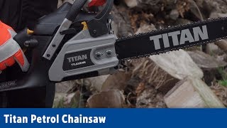 Titan Petrol Chainsaw  Screwfix [upl. by Ganny]