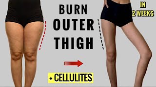 Slimming OUTER THIGH amp Saddlebags Cellulites in 14 Days 4 Weeks Slim Leg Challenge PART 2 [upl. by Suhploda]