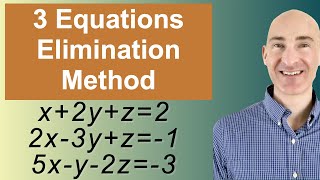 Solving Systems of 3 Equations Elimination [upl. by Aihsrop]