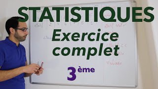 Statistiques  Exercice complet  3ème [upl. by Byler]