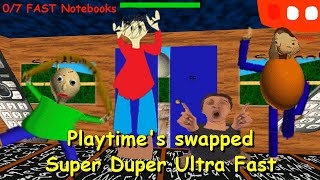 Playtimes swapped basics 1 4 3 decompile Super Duper Ultra Fast Baldis Basics Mod [upl. by Eiruam]