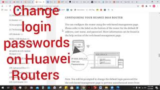 HUAWEI Router  How to change wifi logins and passwords [upl. by Tsirc]