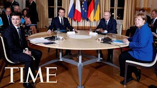 Russia President Putin And Ukraine President Zelensky Sit Down For Peace Talks For First Time  TIME [upl. by Itisahc193]