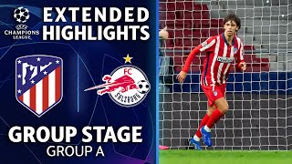 Atlético Madrid vs RB Salzburg Extended Highlights  UCL on CBS Sports [upl. by Carola]