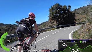 Extra long Indoor Cycling 3 Mountain Workout Spain Ultra HD Garmin Video [upl. by Osana]