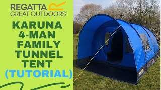 Karuna 4 Family Tunnel Tent  Tutorial [upl. by Rozanna]