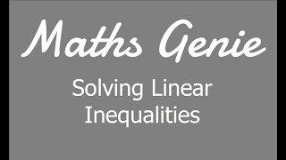 Solving Inequalities [upl. by Kenrick]