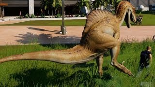 Jurassic World Evolution  Spinoraptor amp Indoraptor Breakout amp Fight 1080p 60FPS [upl. by Ayotan663]