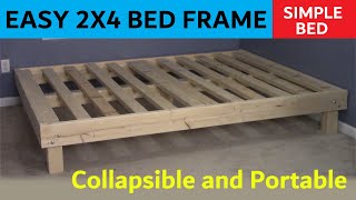 2x4 Queen Bed  Cheap Easy Portable [upl. by Ailicec]