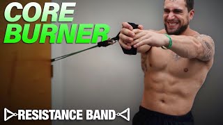 Resistance Band Core Workout At Home to Get Ripped Abs amp Obliques [upl. by Nakah]