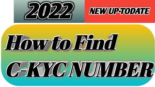 How to find C KYC number [upl. by Sivartal]