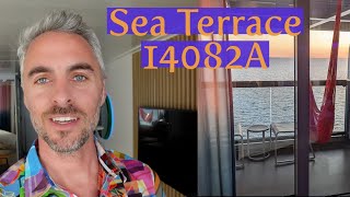 Scarlet Lady Sea Terrace Room Tour 14082A  Virgin Voyages [upl. by Droffats973]