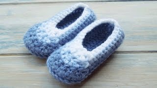 Crochet How To  Crochet Simple Newborn Baby Booties [upl. by Irvin123]