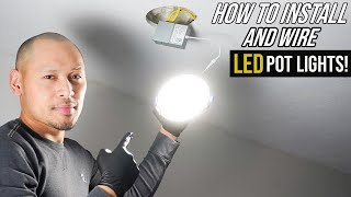 How To Install Pot Lights In Living Room Ceiling  Thin Recessed LED Dimmable Lights For Beginners [upl. by Aicsila]